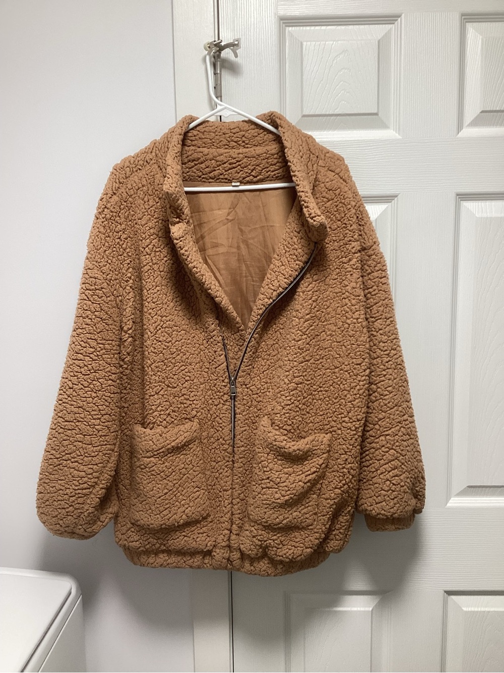 Cozy Sherpa Zip-Up Jacket - Camel